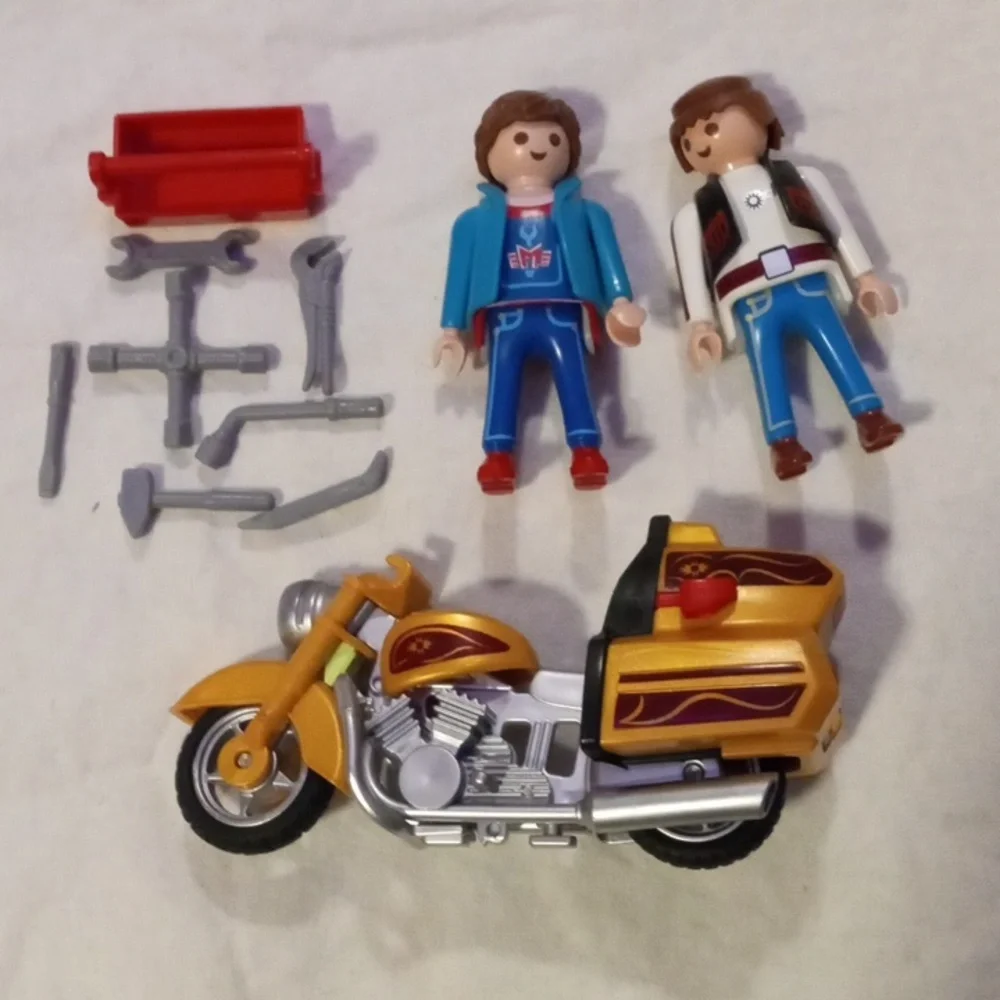 Playmobil Figures with Motorcycle Set